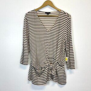 NWT Tribal Striped Front Knot Top